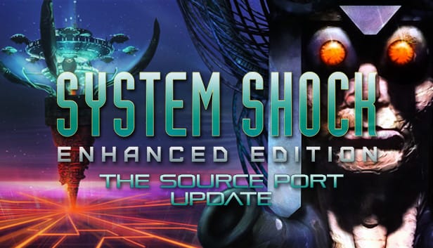 System Shock Enhanced Edition key art showing a glowing green cybernetic eye