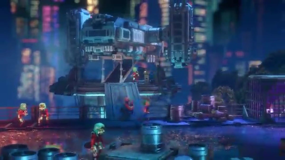 A striking black and white sequence showing a character facing off against a massive skeletal boss