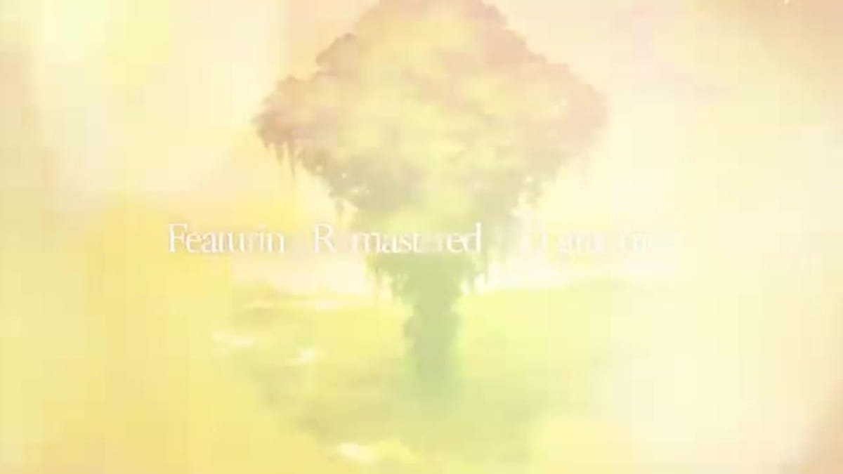 Text overlay 'Featuring Remastered HD graphics' against a backdrop of the Mana Tree.