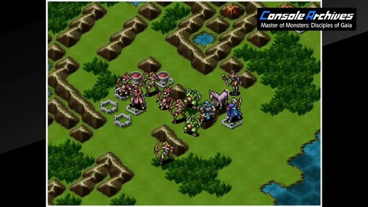 A hex-based tactical map showing fantasy units like goblins and wizards.