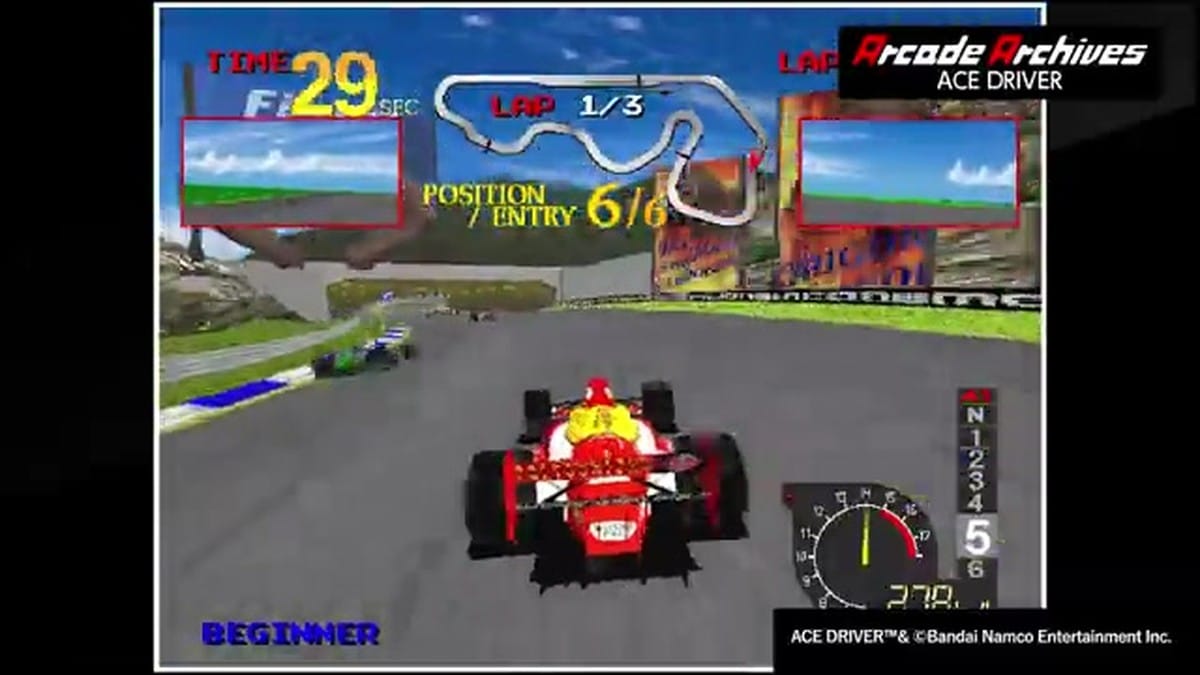 The car driving through a tunnel with dynamic lighting effects on the polygon walls