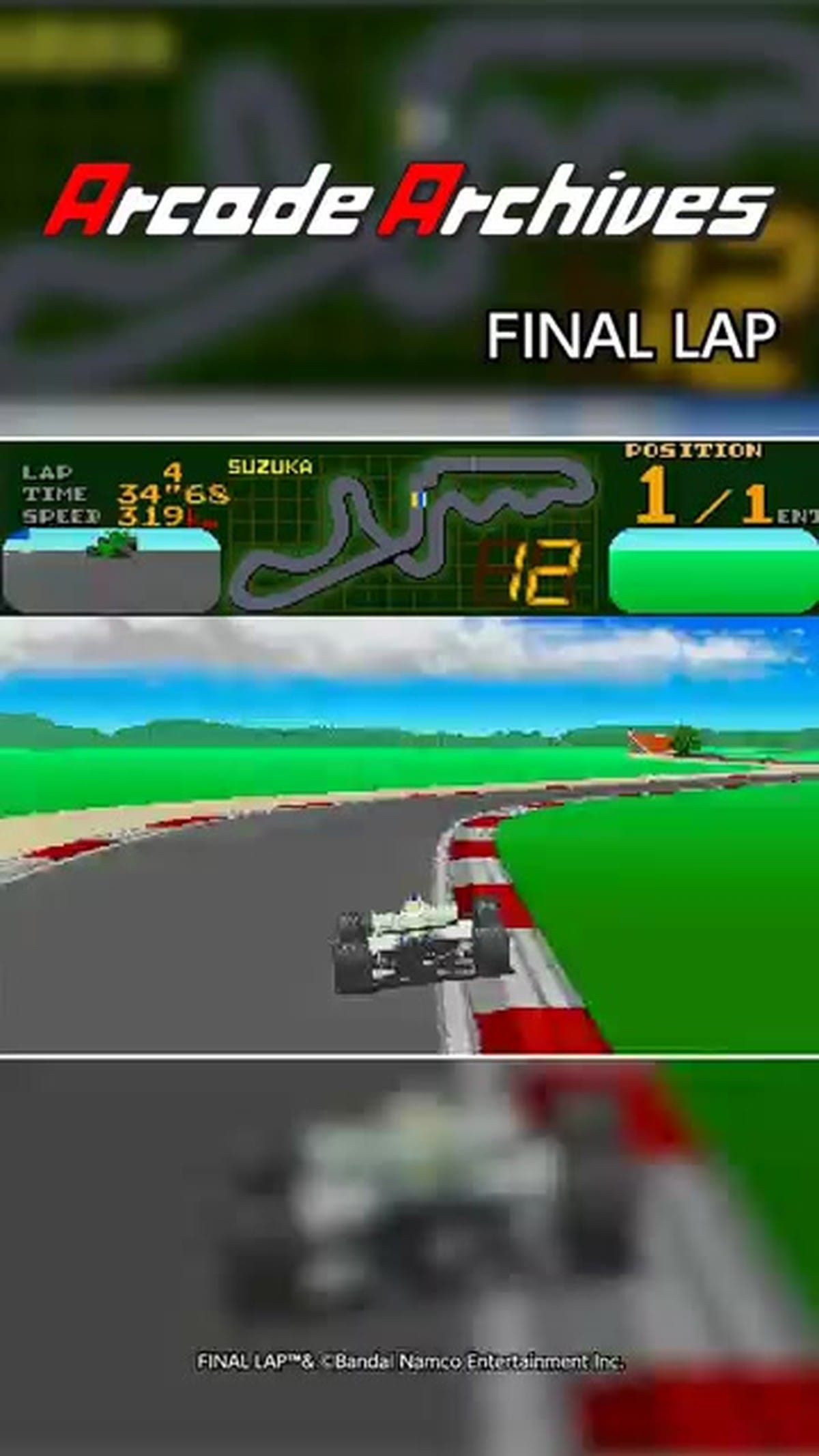 Close-up of the racing action as the player maneuvers past an opponent, with speed and lap time UI visible.