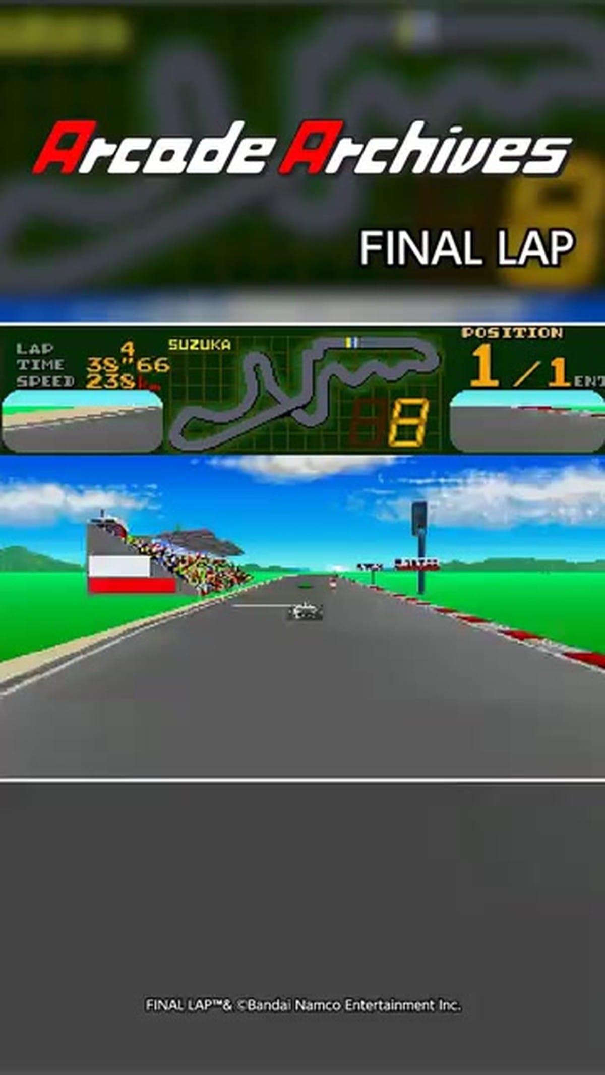 The car crosses the finish line with a large FINISH graphic appearing on screen.