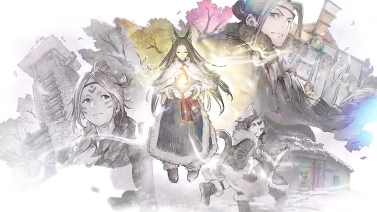 A montage of character art representing different eras