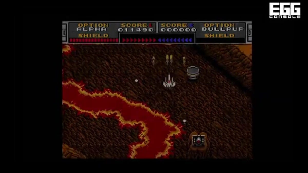 Gameplay transition to a volcanic level with flowing lava