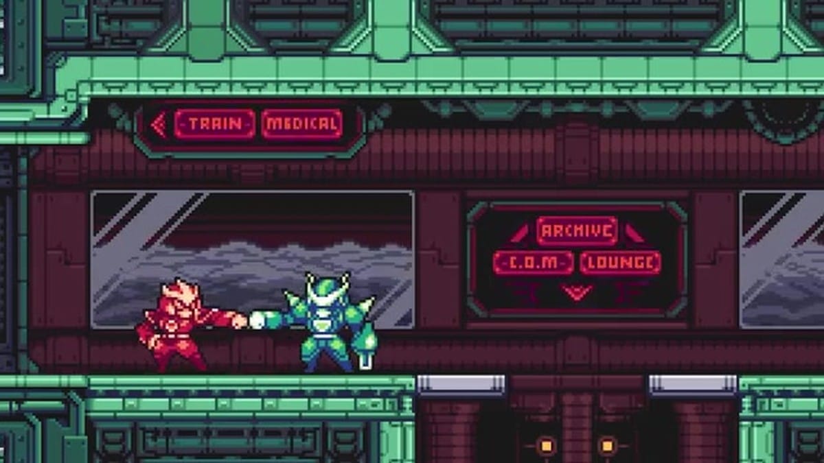 Gameplay footage of the new green character using a drill-dash attack against enemies.