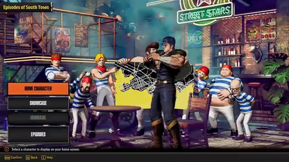 Kenshiro in a bar setting during the Episodes of South Town mode