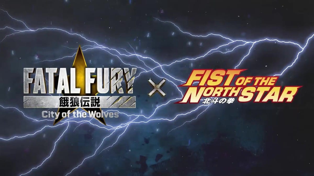 The crossover title card showing Fatal Fury: City of the Wolves x Fist of the North Star.
