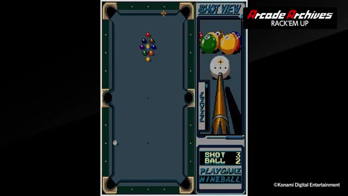 A detailed pixel-art cutscene of a player preparing a shot in a bar setting