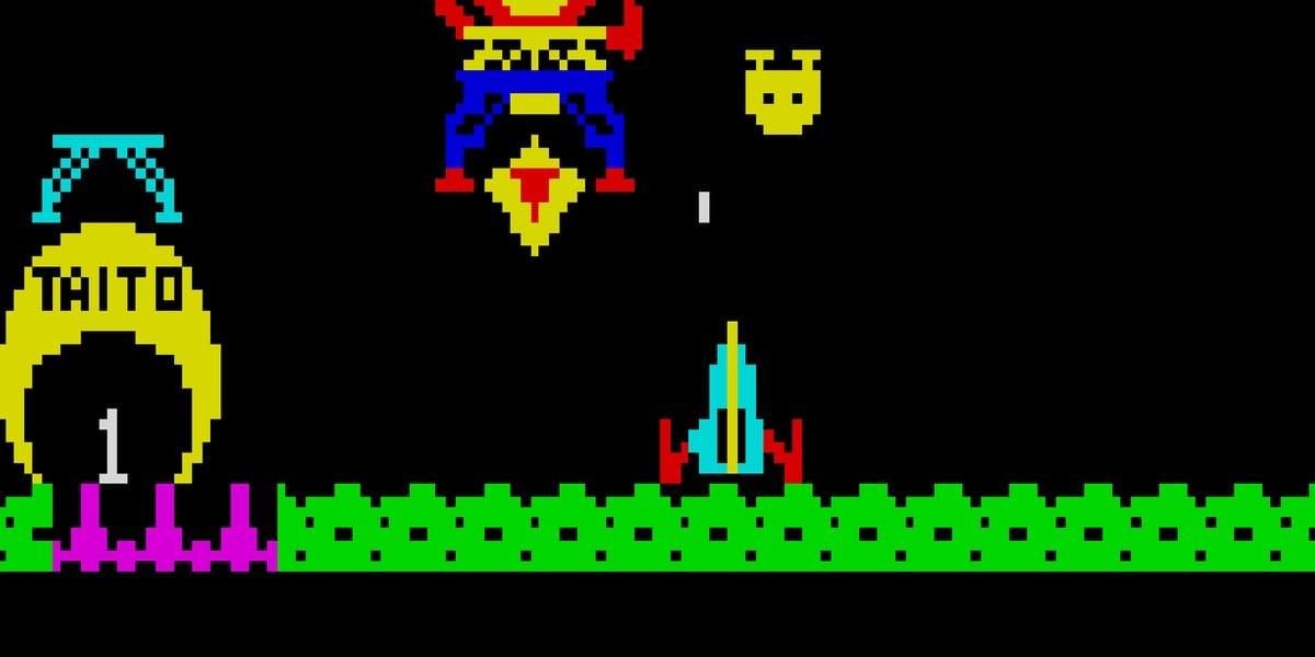 Gameplay screenshot of Space Cyclone showing enemies and the player ship