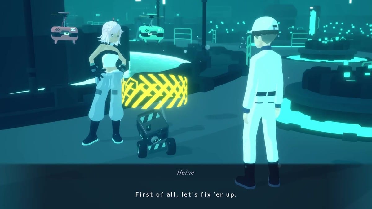 A close-up of a node-based puzzle interface used for repairing robots.