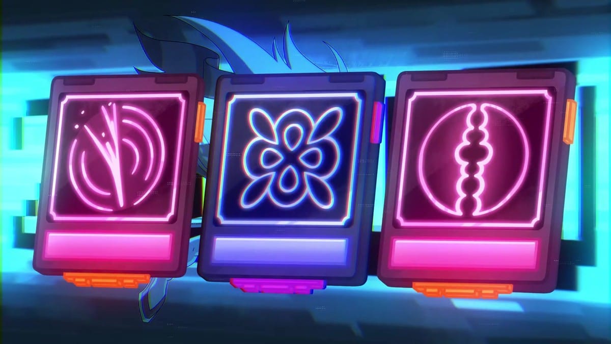 Isometric gameplay showing a character performing a circular slash attack surrounded by pink digital petals.