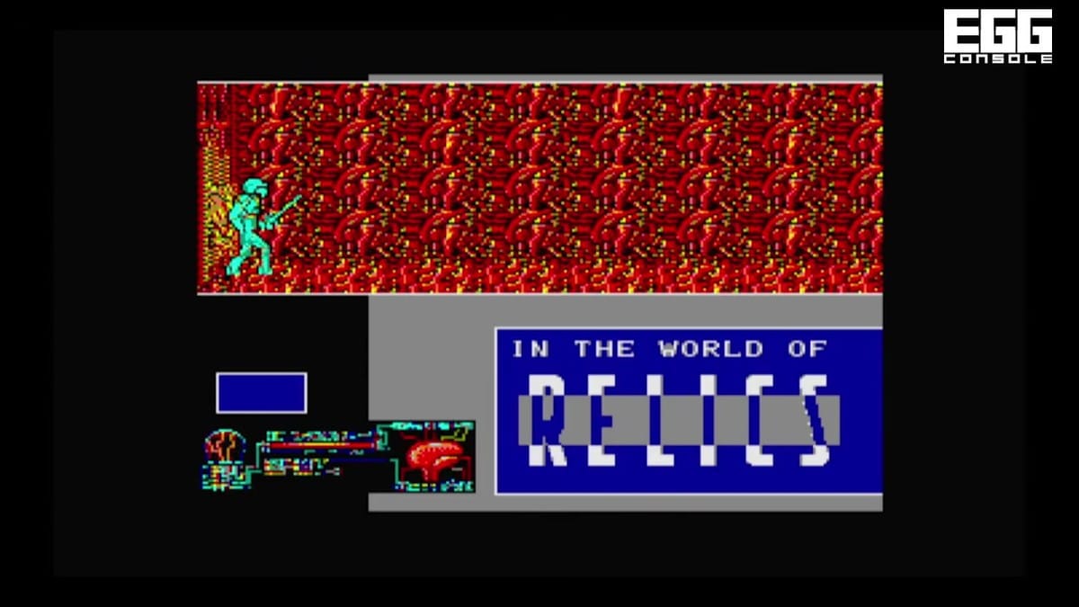 Gameplay showing the character navigating a distinct, fleshy/organic-looking environment.