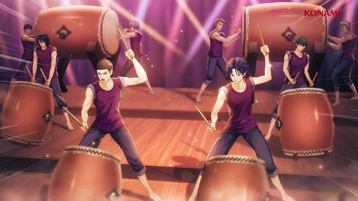 Characters playing water polo together in a pool