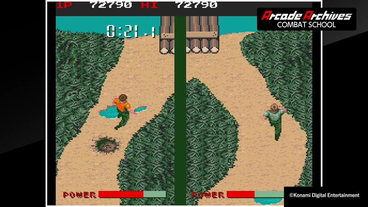 Top-down river crossing / canoeing stage with hazard obstacles.