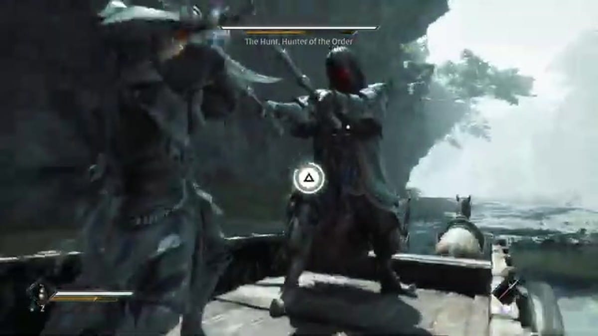 A duel aboard the carriage against the armored boss.
