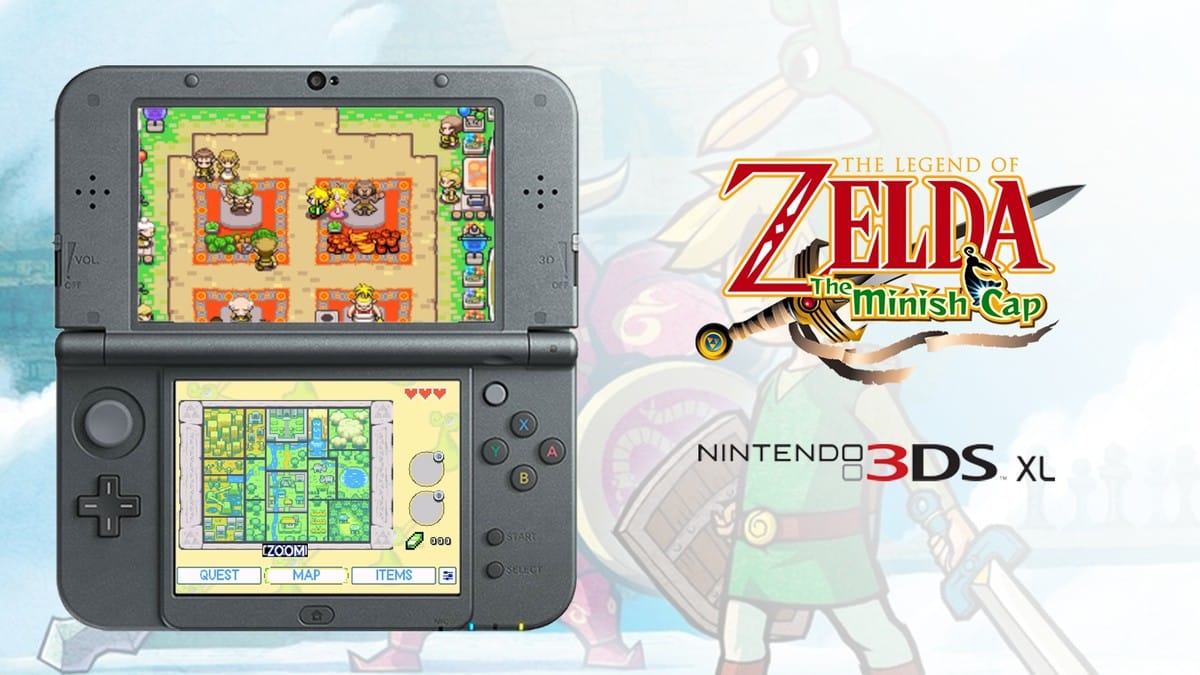 The Minish Cap running on a Nintendo 3DS top screen
