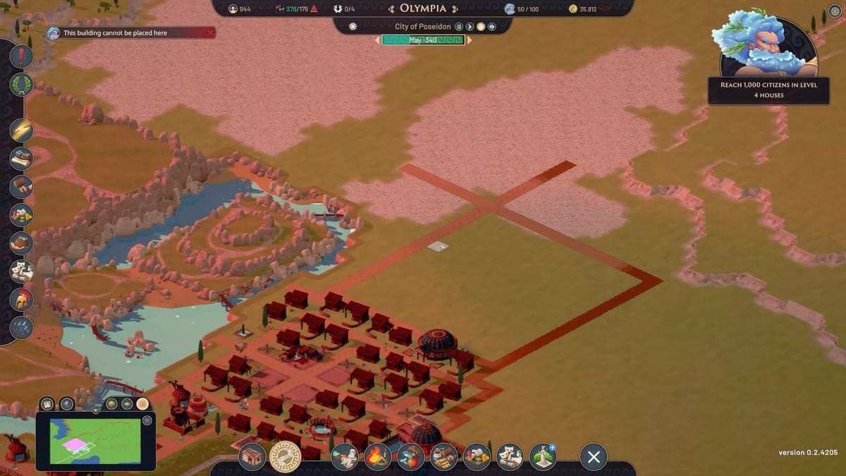 UI overlay showing customizable walker pathing and zone duplication tools in Olympia