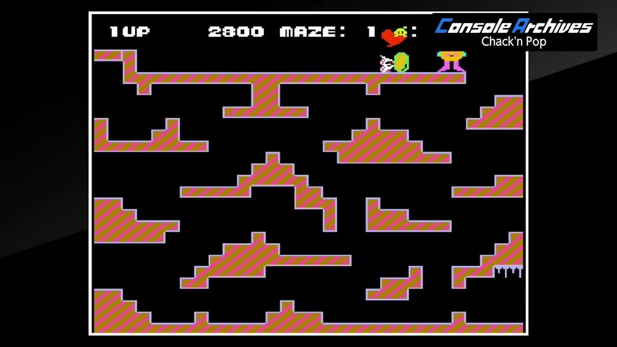 Chack reaches the top exit platform next to the rescued companion to complete the stage.