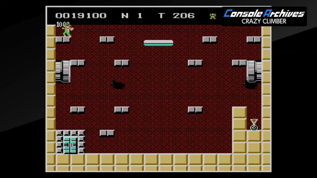 Top-down view of the indoor bonus stage/maze gameplay showing the character moving between obstacles.
