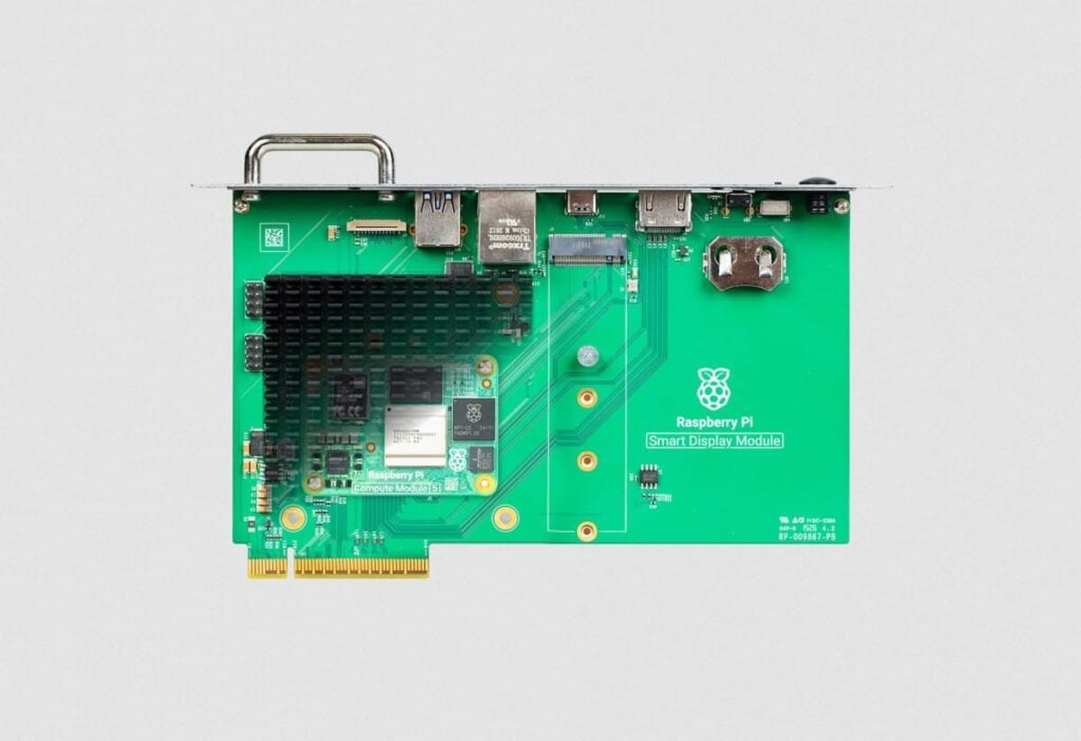Top view of the Smart Display Module with Compute Module 5.