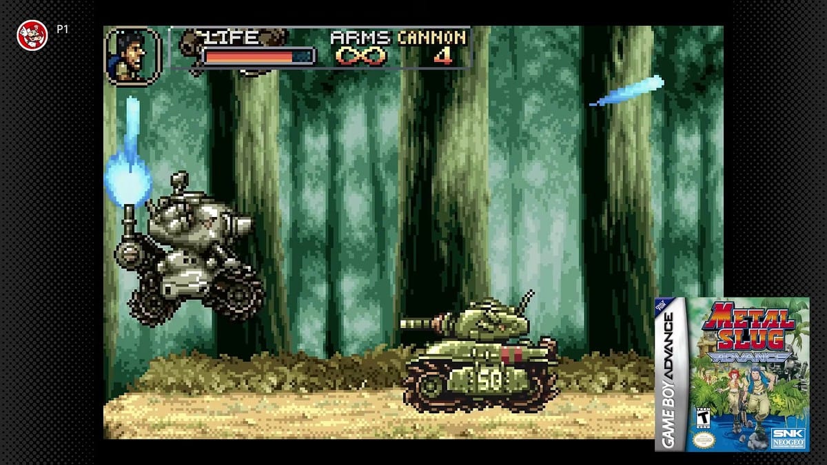 Metal Slug Advance side-scrolling run-and-gun tank combat action