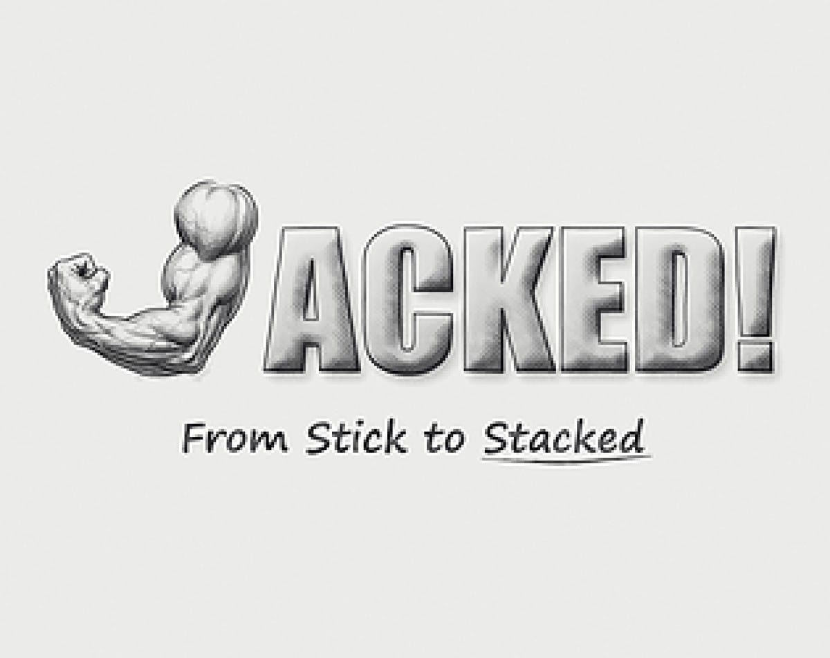 JACKED! From Stick to Stacked pencil-drawn cover art
