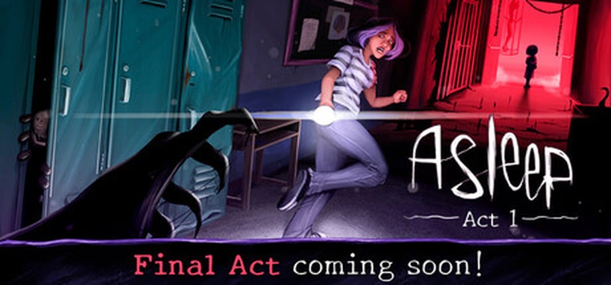 Promotional banner for Asleep: Act 1 showing Ana LĂșcia in the dark