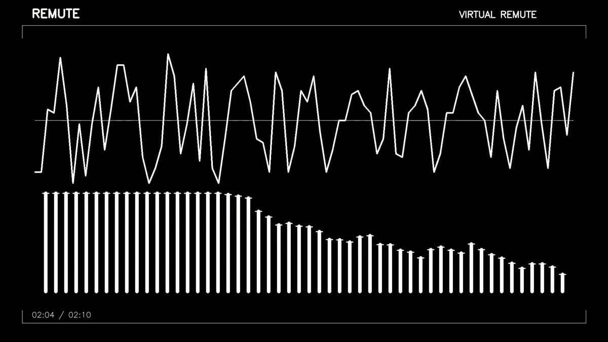 Waveform flattening out toward a baseline as the track winds down to silence