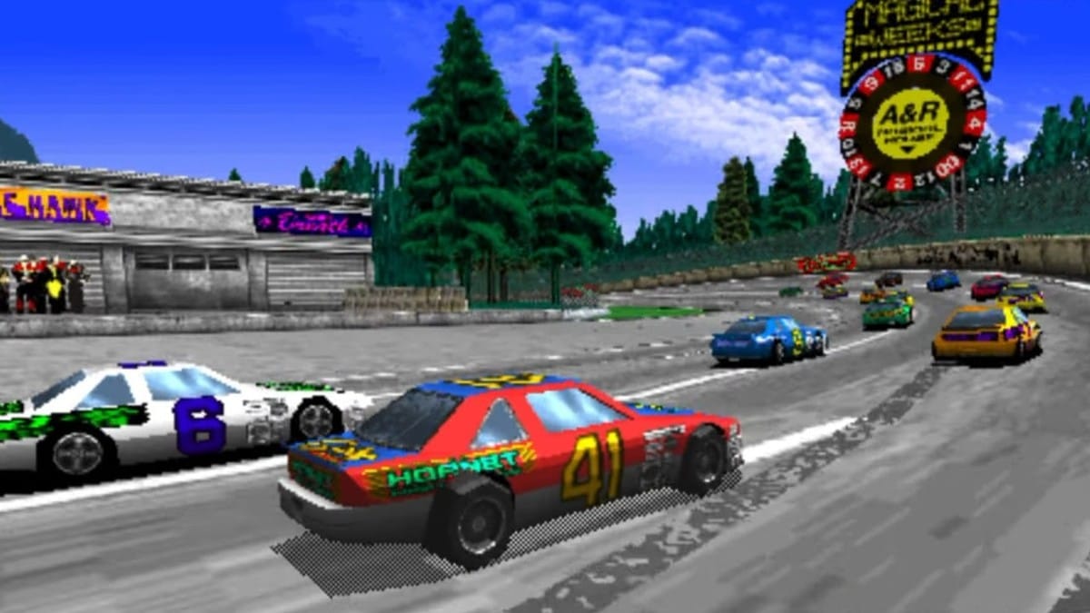 A screenshot of Daytona USA running in an arcade cabinet.