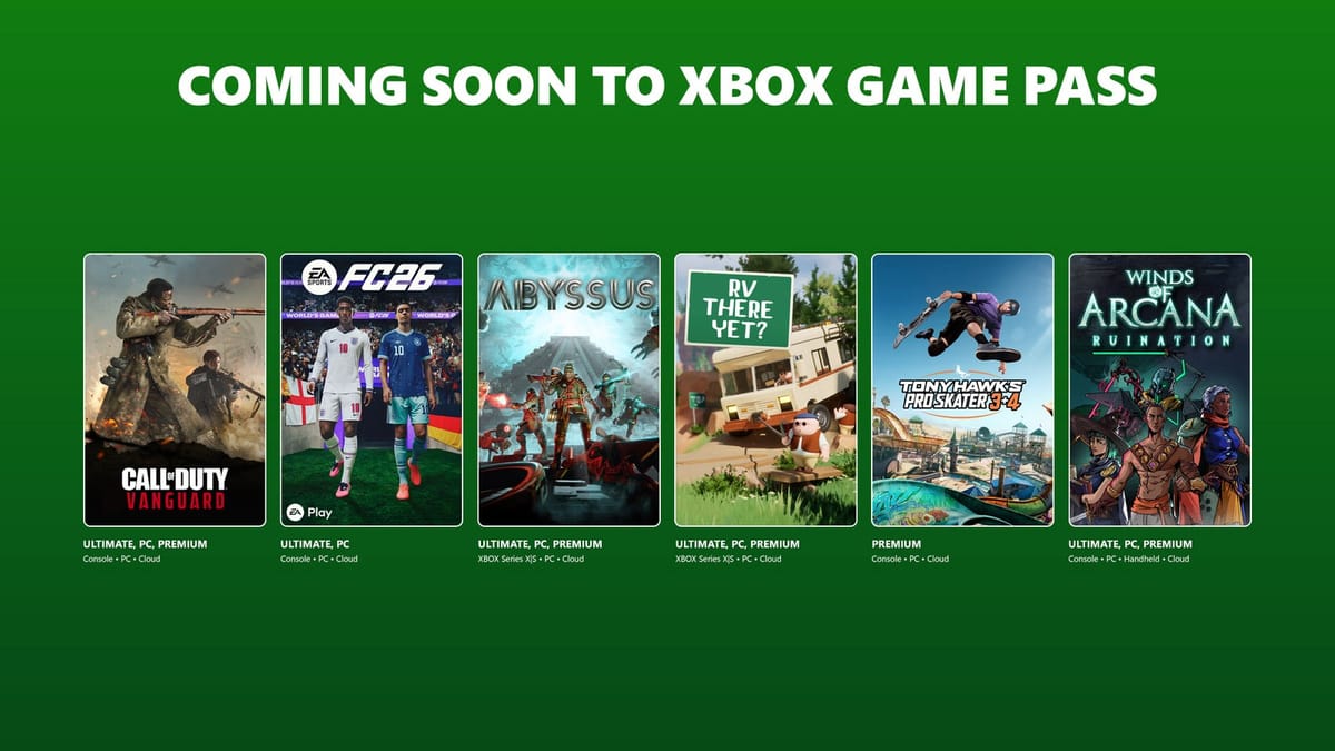 EA Sports FC 26 and RV There Yet? are coming to Game Pass
