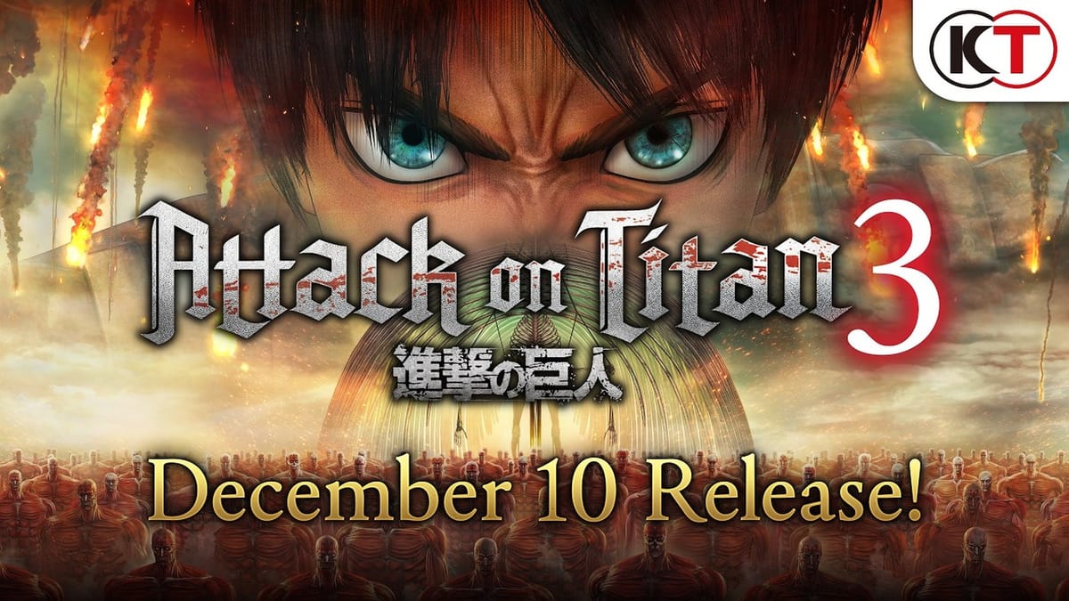 Attack on Titan 3 is coming this December with a post-launch MAPPA intro