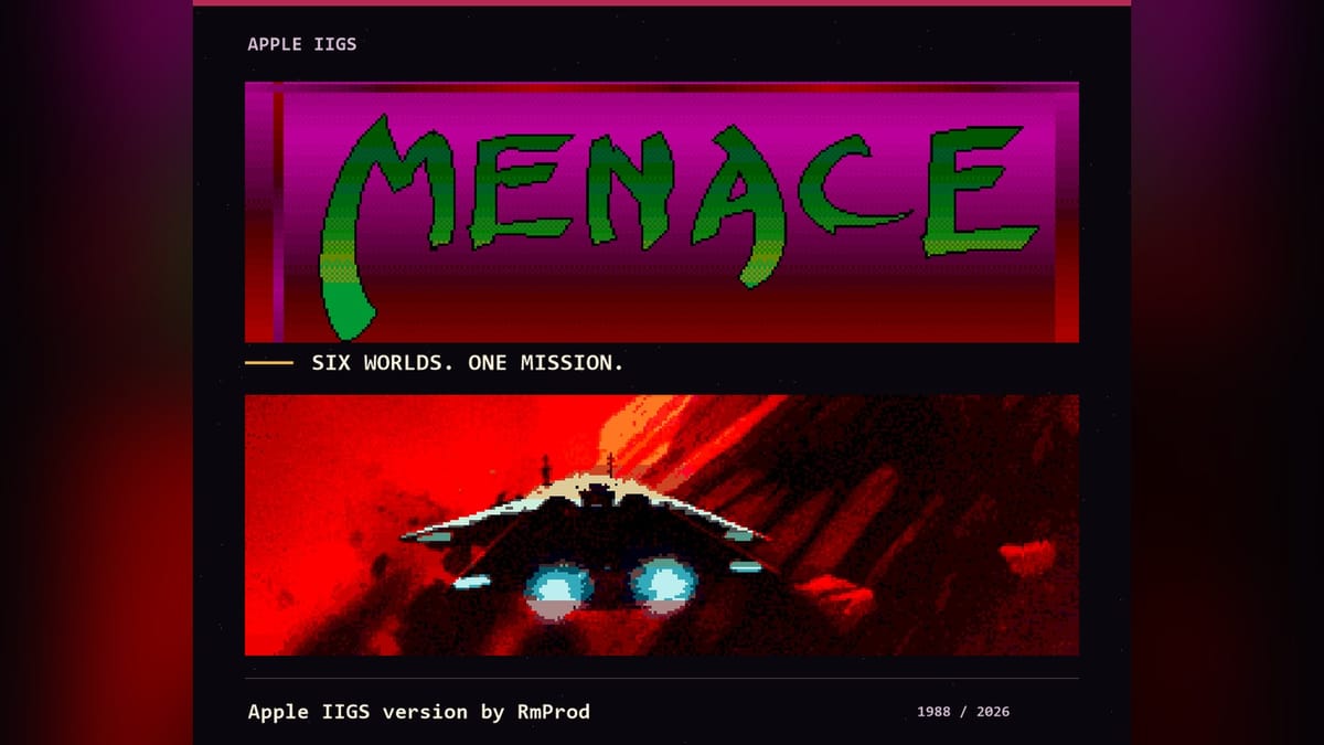 Amiga shooter Menace hits the Apple IIgs in a free native port