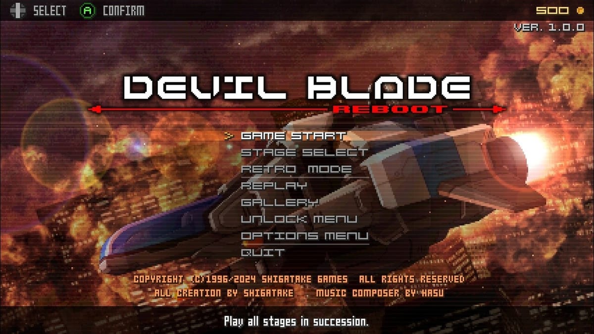 Devil Blade Reboot is getting an M2 ShotTriggers console port