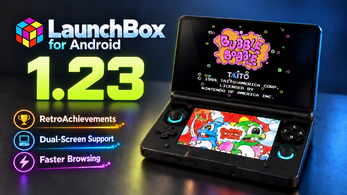 LaunchBox for Android 1.23 adds RetroAchievements and dual-screen support