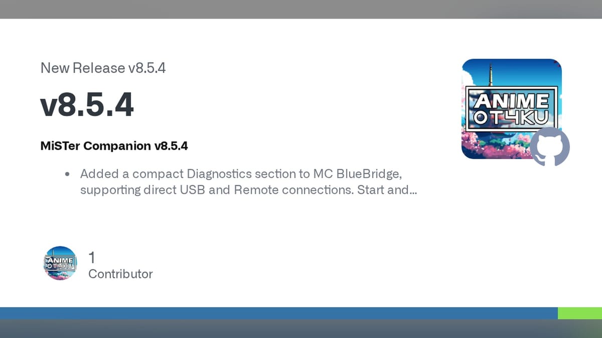 MiSTer Companion v8.5.4 adds new BlueBridge diagnostics
