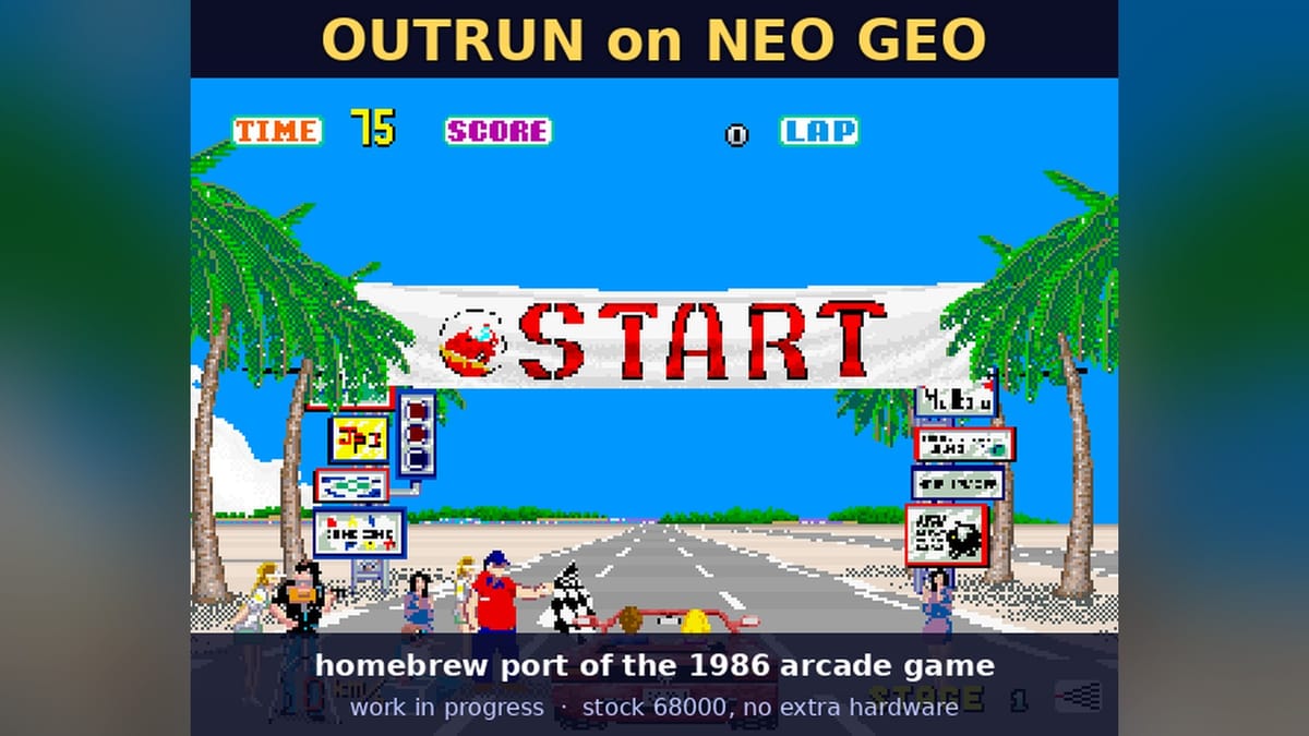 Sega's OutRun is getting a homebrew port for stock Neo Geo hardware