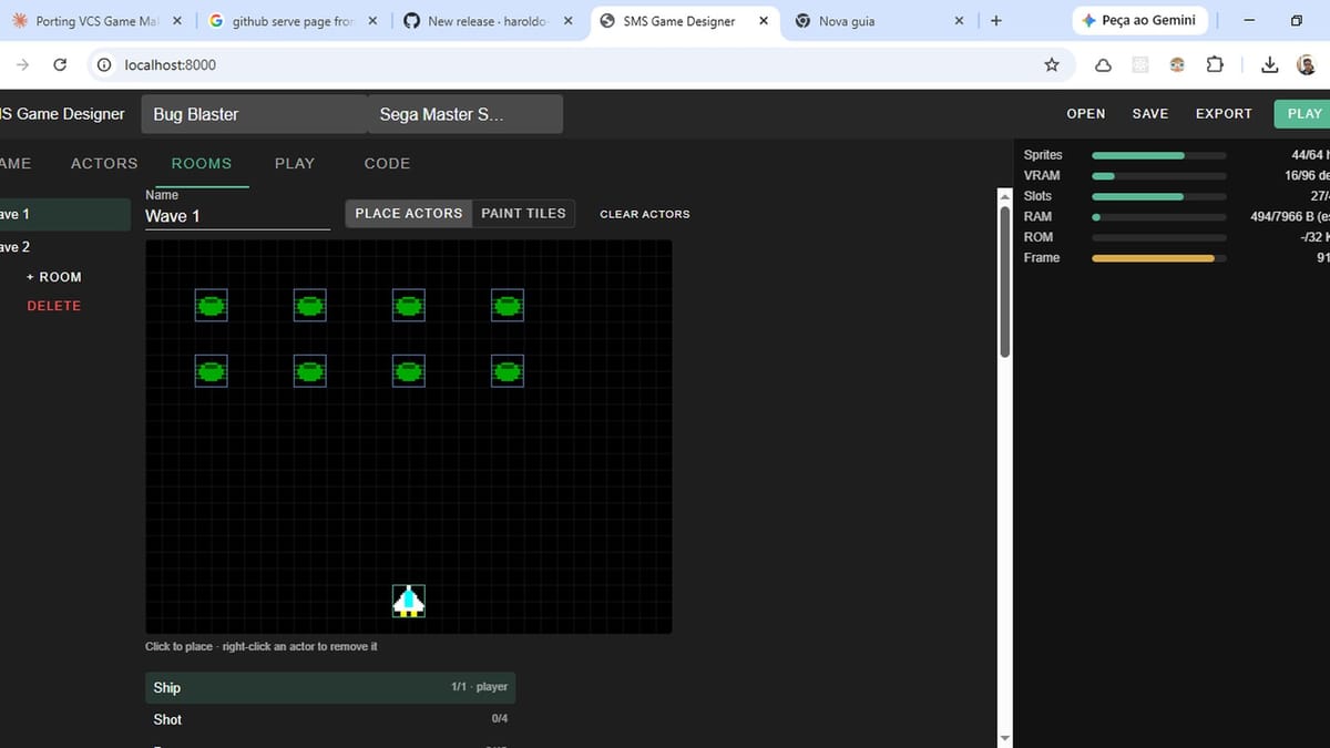 You can now build Sega Master System games without writing code