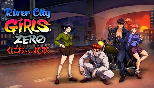 River City Girls Zero artwork featuring characters on a motorcycle
