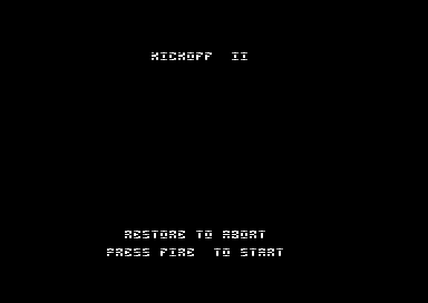 Title screen of the Kick Off 2 Commodore 64 prototype