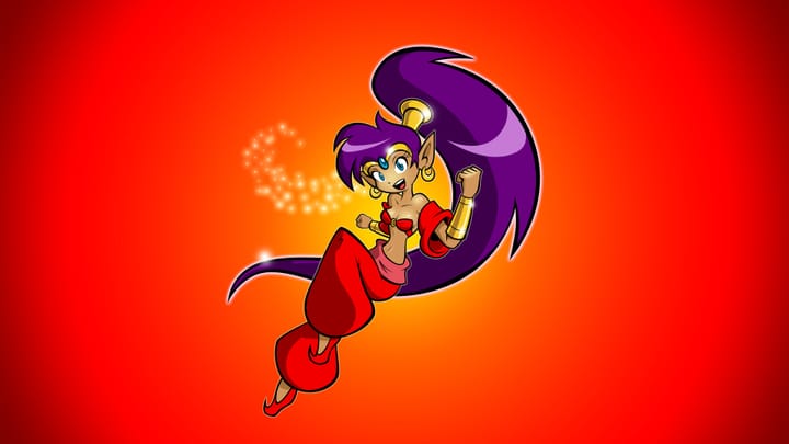 Key art for the original Shantae game featuring the titular character