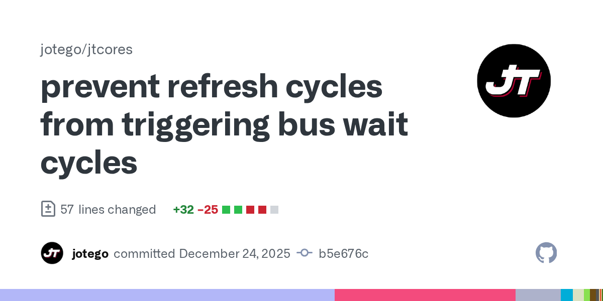 GitHub commit log showing the JTCPS update