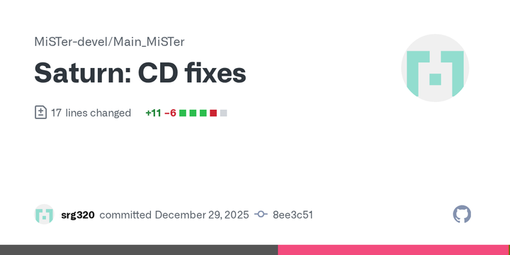 GitHub commit log showing Saturn CD fixes