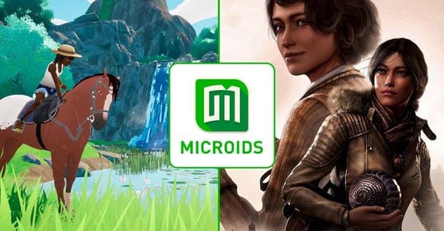 Collage of game covers and logos from the Microids Publisher Sale