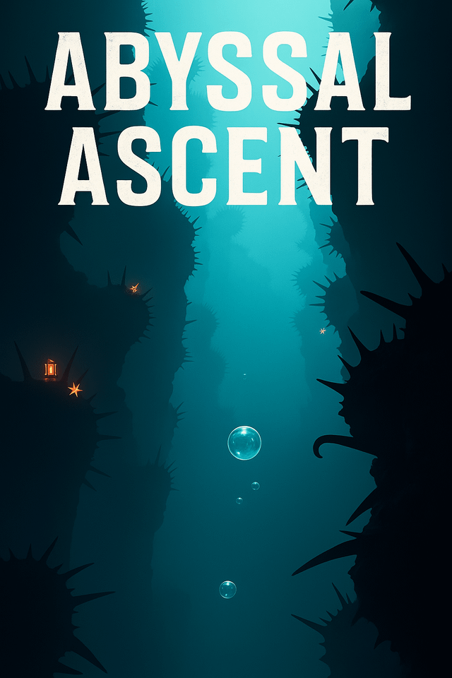 Screenshot of Abyssal Ascent, showing a character navigating a dark, atmospheric environment with glowing elements.