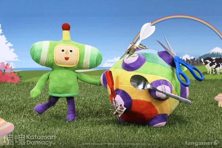 The Prince and Katamari plush set featuring magnetic hands.