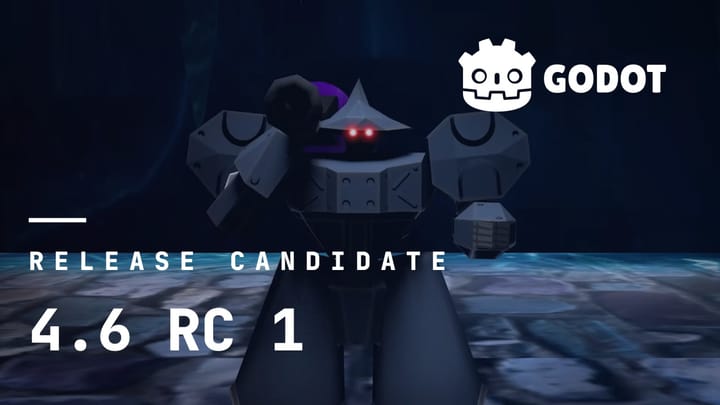 Featured image for Godot 4.6 RC 1 release showing the game Vital Shell