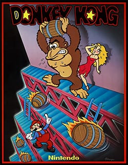 Vintage arcade flier for Donkey Kong