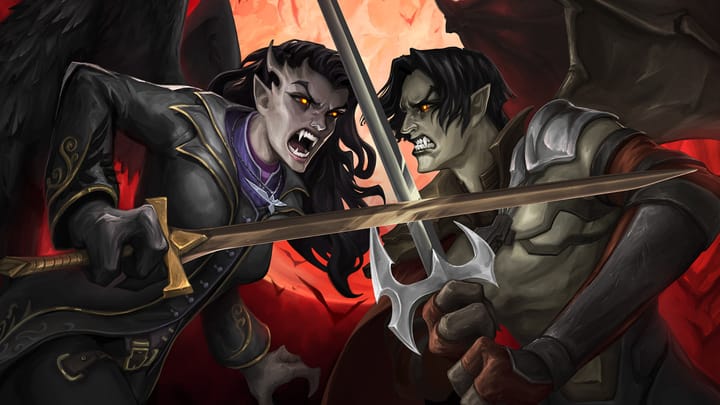 Legacy of Kain: Ascendance Hero Image featuring Kain and Raziel