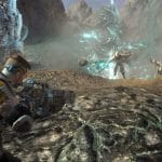Beta screenshot of the game Fracture showing a character in a futuristic environment